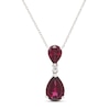 Thumbnail Image 0 of Rhodolite Garnet & White Lab-Created Sapphire Necklace Sterling Silver 18"