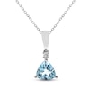 Thumbnail Image 1 of Aquamarine & Diamond Necklace Sterling Silver 18&quot;