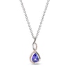 Thumbnail Image 1 of Tanzanite & Diamond Necklace 1/20 ct tw Round-cut 10K Two-Tone Gold 18&quot;