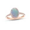 Thumbnail Image 1 of Opal & Diamond Ring 1/5 ct tw Round-cut 10K Rose Gold