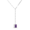 Thumbnail Image 2 of Amethyst Paperclip Drop Necklace Sterling Silver 18&quot;