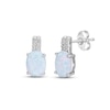 Thumbnail Image 1 of Lab-Created Opal & White Lab-Created Sapphire Earrings Sterling Silver