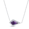 Thumbnail Image 1 of Amethyst & White Lab-Created Sapphire Necklace Sterling Silver 18&quot;