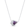 Thumbnail Image 2 of Amethyst & White Lab-Created Sapphire Necklace Sterling Silver 18&quot;