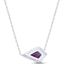 Thumbnail Image 3 of Amethyst & White Lab-Created Sapphire Necklace Sterling Silver 18&quot;