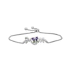 Thumbnail Image 1 of Amethyst, Peridot & White Lab-Created Sapphire &quot;Mom&quot; Bolo Bracelet Sterling Silver 9.5&quot;