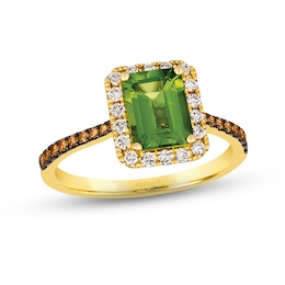 Le Vian Creme Brulee Peridot Ring 3/8 ct tw Diamonds 14K Honey Gold