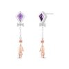 Thumbnail Image 1 of Disney Treasures Winnie the Pooh &quot;Eeyore&quot; Amethyst & Diamond Kite Earrings 1/15 ct tw Sterling Silver & 10K Rose Gold