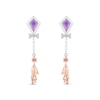 Thumbnail Image 1 of Disney Treasures Winnie the Pooh "Eeyore" Amethyst & Diamond Kite Earrings 1/15 ct tw Sterling Silver & 10K Rose Gold