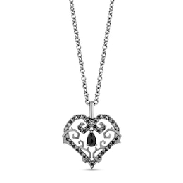 Disney Treasures The Nightmare Before Christmas Black Onyx & Black Diamond Necklace 1/4 ct tw Sterling Silver 17&quot;