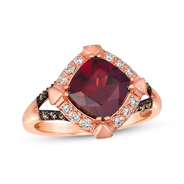 Le Vian Creme Brulee Garnet Ring 1/4 ct tw Diamonds 14K Strawberry Gold