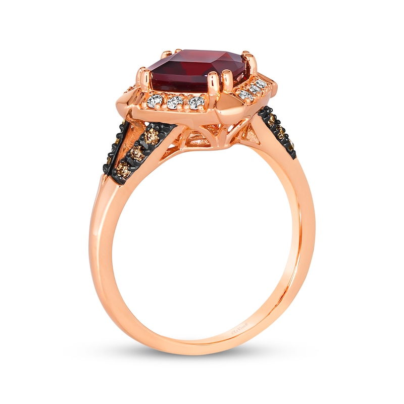 Main Image 3 of Le Vian Creme Brulee Garnet Ring 1/4 ct tw Diamonds 14K Strawberry Gold