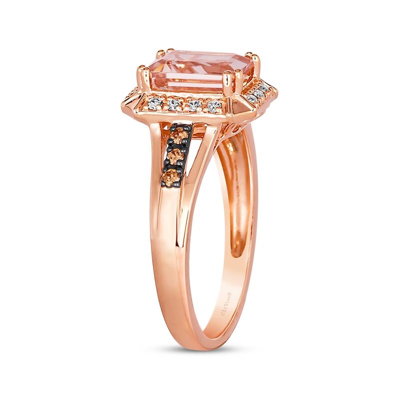 Main Image 3 of Le Vian Creme Brulee Morganite Ring 1/5 ct tw Diamonds 14K Strawberry Gold