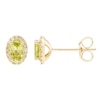 Thumbnail Image 2 of Peridot & Diamond Earrings 1/10 ct tw Round-cut 10K Yellow Gold