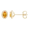 Thumbnail Image 2 of Citrine & Diamond Earrings 1/10 ct tw Round-cut 10K Yellow Gold