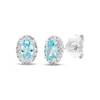 Thumbnail Image 0 of Swiss Blue Topaz & Diamond Earrings 1/10 ct tw Round-cut 10K White Gold