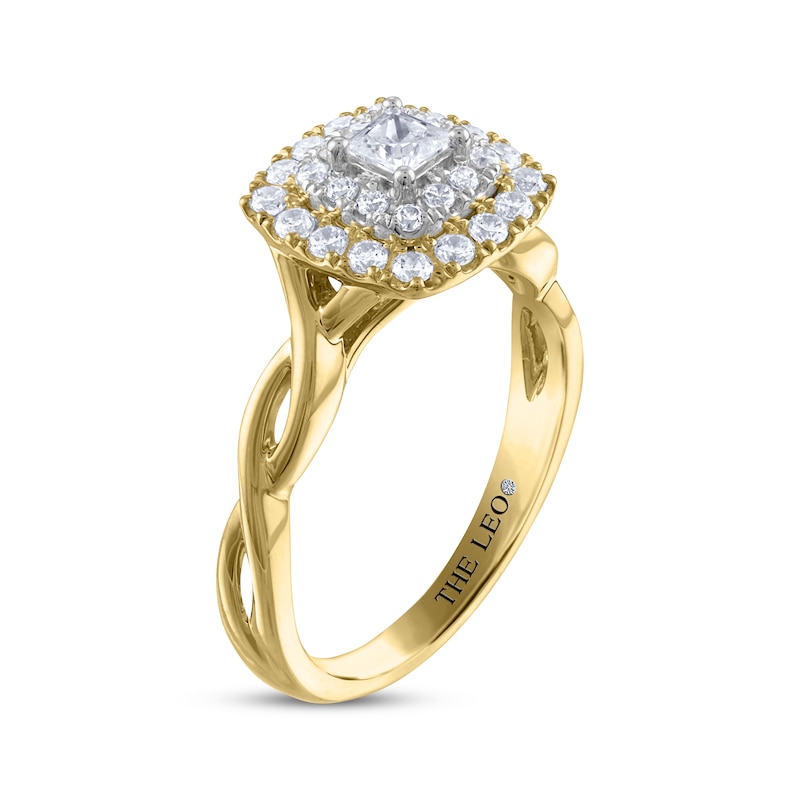 Main Image 2 of THE LEO Diamond Princess-Cut Engagement Ring 3/4 ct tw 14K Two-Tone Gold