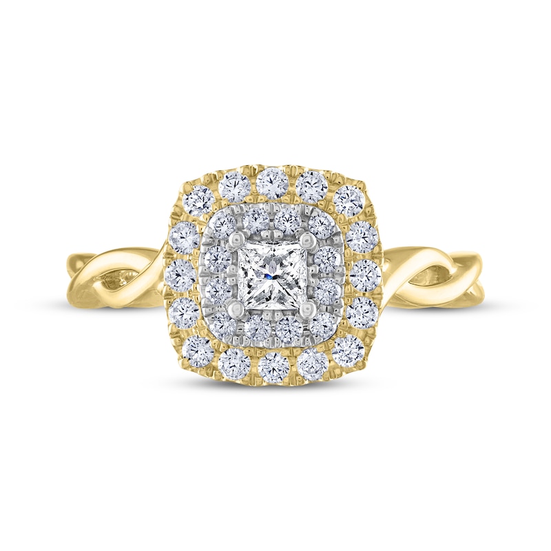 Main Image 3 of THE LEO Diamond Princess-Cut Engagement Ring 3/4 ct tw 14K Two-Tone Gold