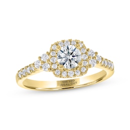 THE LEO Ideal Cut Round-Cut Diamond Engagement Ring 3/4 ct tw 14K Yellow Gold
