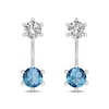 Thumbnail Image 1 of Swiss Blue Topaz & White Lab-Created Sapphire Front-Back Earrings Sterling Silver