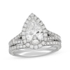 Thumbnail Image 1 of Neil Lane Artistry Pear-Shaped Lab-Grown Diamond Halo Bridal Set 3-1/4 ct tw 14K White Gold