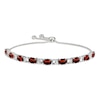 Thumbnail Image 1 of Garnet & White Lab-Created Sapphire Bolo Bracelet Sterling Silver