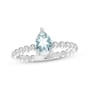 Thumbnail Image 1 of Aquamarine Pear Beaded Ring Sterling Silver