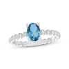 Thumbnail Image 1 of Swiss Blue Topaz Beaded Ring Sterling Silver