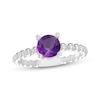Thumbnail Image 0 of Amethyst Round Beaded Ring Sterling Silver