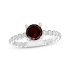 Thumbnail Image 0 of Garnet Round Beaded Ring Sterling Silver