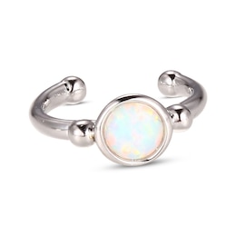 Lab-Created Opal Ear Cuff Sterling Silver