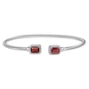 Thumbnail Image 1 of Garnet & White Lab-Created Sapphire Rope Cuff Bangle Bracelet Sterling Silver