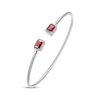 Thumbnail Image 2 of Garnet & White Lab-Created Sapphire Rope Cuff Bangle Bracelet Sterling Silver