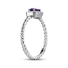 Thumbnail Image 2 of Amethyst & White Lab-Created Sapphire Rope Ring Sterling Silver