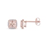 Thumbnail Image 1 of Morganite & Diamond Stud Earrings 1/10 ct tw Round-cut 10K Rose Gold