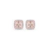 Thumbnail Image 2 of Morganite & Diamond Stud Earrings 1/10 ct tw Round-cut 10K Rose Gold