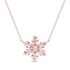 Thumbnail Image 1 of Morganite & Diamond Flower Necklace Pear/Round 10K Rose Gold 17&quot;