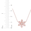 Thumbnail Image 2 of Morganite & Diamond Flower Necklace Pear/Round 10K Rose Gold 17&quot;