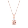 Thumbnail Image 1 of Morganite & Diamond Necklace 10K Rose Gold 17&quot;