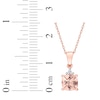 Thumbnail Image 2 of Morganite & Diamond Necklace 10K Rose Gold 17&quot;