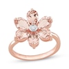 Thumbnail Image 1 of Morganite & Diamond Flower Ring 10K Rose Gold