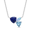 Thumbnail Image 1 of Multi-Shape Ceylon Lab-Created Sapphire, Blue Topaz & Blue Lab-Created Opal Necklace Sterling Silver 18&quot;