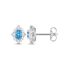 Thumbnail Image 4 of Oval-Cut Swiss Blue Topaz & White Lab-Created Sapphire Scalloped Frame Gift Set Sterling Silver