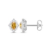 Thumbnail Image 4 of Oval-Cut Citrine & White Lab-Created Sapphire Scalloped Frame Gift Set Sterling Silver