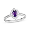 Thumbnail Image 3 of Oval-Cut Amethyst & White Lab-Created Sapphire Scalloped Frame Gift Set Sterling Silver