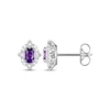 Thumbnail Image 4 of Oval-Cut Amethyst & White Lab-Created Sapphire Scalloped Frame Gift Set Sterling Silver