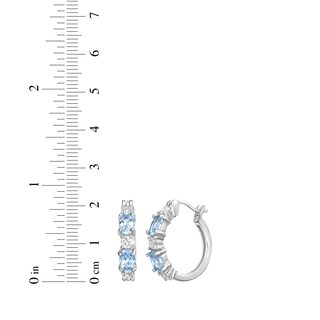 Oval-Cut Swiss Blue Topaz & White Lab-Created Sapphire Hoop Earrings ...