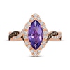 Thumbnail Image 3 of Le Vian Chocolate Twist Amethyst Ring 1/2 ct tw Diamonds 14K Strawberry Gold