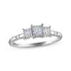 Thumbnail Image 1 of Memories Moments Magic Princess-Cut Diamond Three-Stone Engagement Ring 1/4 ct tw 14K White Gold