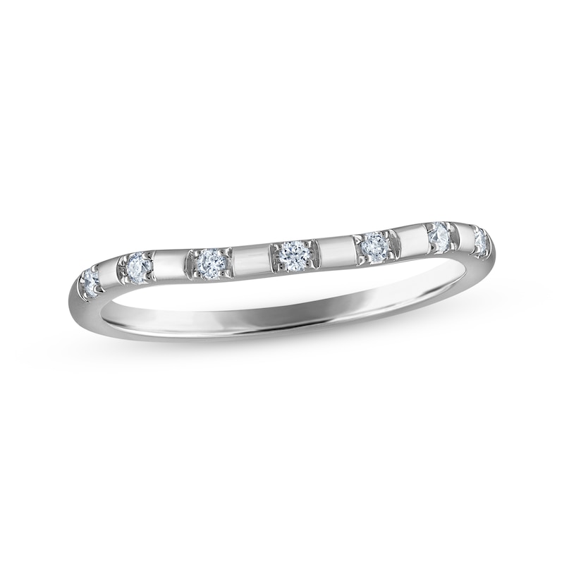 Main Image 1 of Diamond Wedding Band 1/15 ct tw 14K White Gold